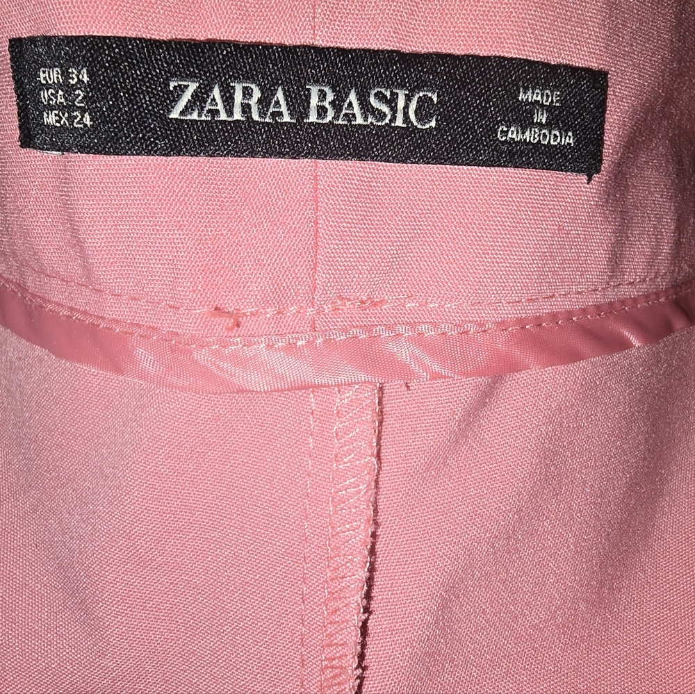 Zara Straight-Leg Trouser Pants in Rose Pink Size: 2 - Picture 2 of 4